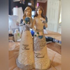 By Elements,  Forever Friends Figurine with Blue and Cream Accents